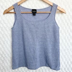 Eileen Fisher Women's Blue Knit Wool Crop Blouse Size Petite (PP)